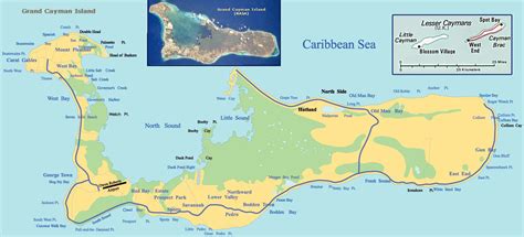 Large detailed road and topographical map of Grand Cayman Island ...