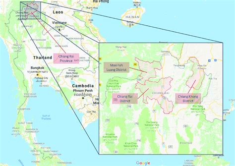 Map of field sites in Chiang Rai province, northern Thailand. To ...