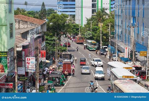 Panorama of the Street in the Capital of Sri Lanka Colombo City ...