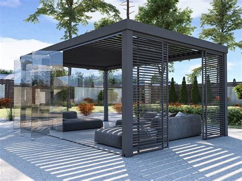 Aluminium pergola with adjustable louvers SLOPE By CTA Tende | Outdoor pergola, Aluminum pergola ...