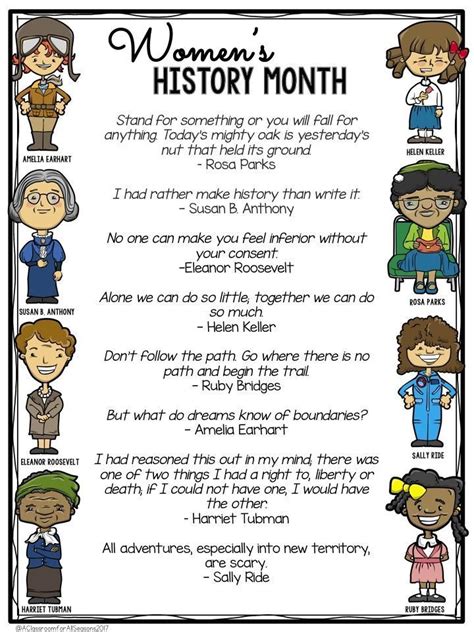 FREE Women's History Month Activities. Includes quotes by 8 great women and a quote analysis w ...