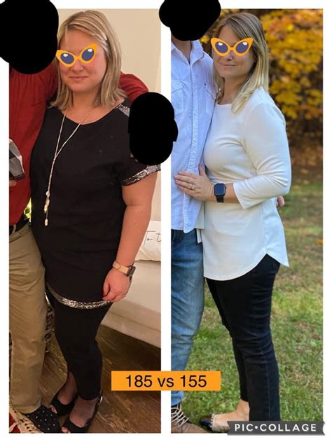 F/39/5’2’’ [195>155=140 lbs]. CICO and Ozempic. No exercise. 5 months. Before pic taken after 10 ...