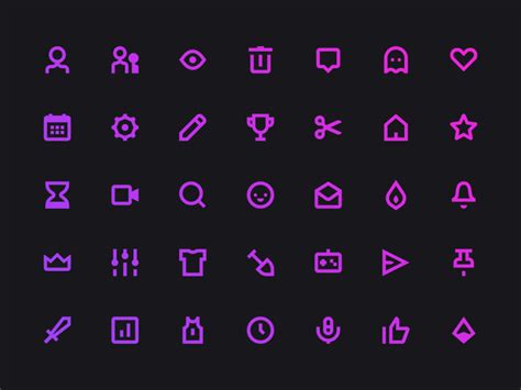 Twitch Icon Set by Kyle Crumrine | Icon set, Icon set design, Icon