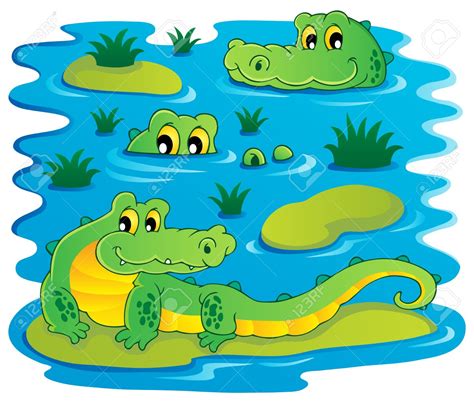 Swamp Clipart Alligator Pencil And In Color Swamp Clipart Alligator ...