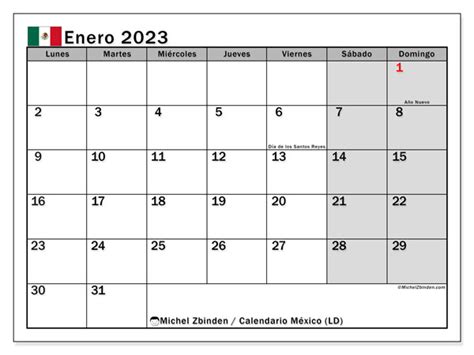 Calendario Enero 2023 Con Dias Festivos - IMAGESEE