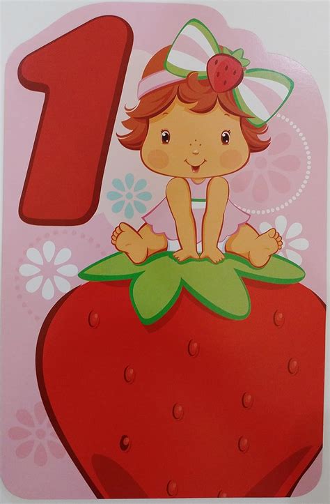 Strawberry Shortcake Baby Happy Birthday One Year Old Greeting Card - First 1st "Berry Sweet ...