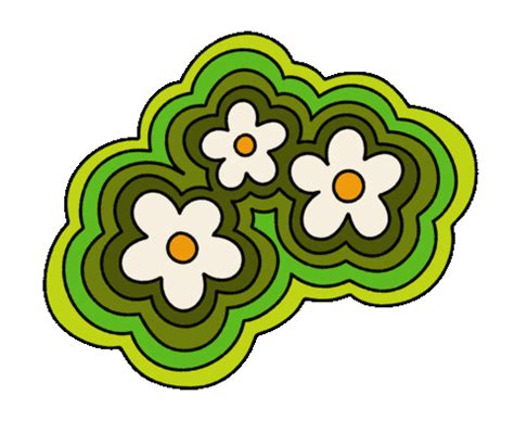 Flower Power Groovy Flowers Sticker for iOS & Android | GIPHY
