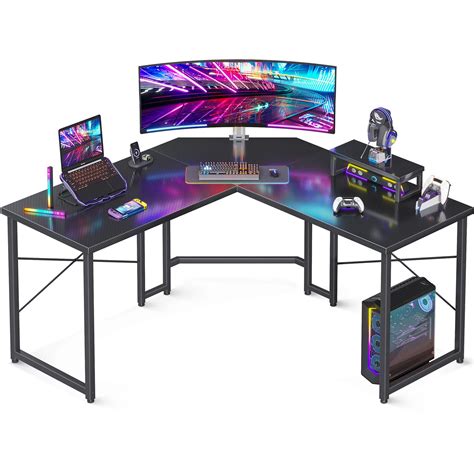 AODK 51 Inch L Shaped Gaming Desk with Monitor Stand, Computer Desk for ...