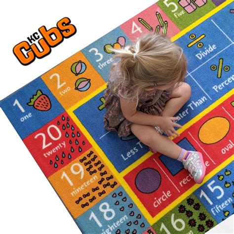 Kids Math Symbols, Numbers & Shapes Rug - KC Cubs | How to memorize ...