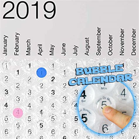 Bubble Wrap Calendar 2019