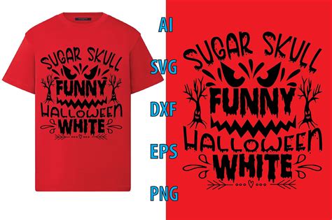 Sugar Skull Funny Halloween White Graphic by Big_Team · Creative Fabrica