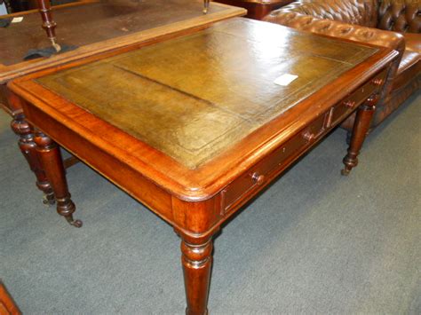 English c1860s Mahogany Partners Desk / Writing Table | James Curran Antiques & Restoration