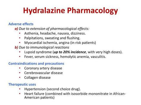 adverse effects of hydralazine - MEDizzy