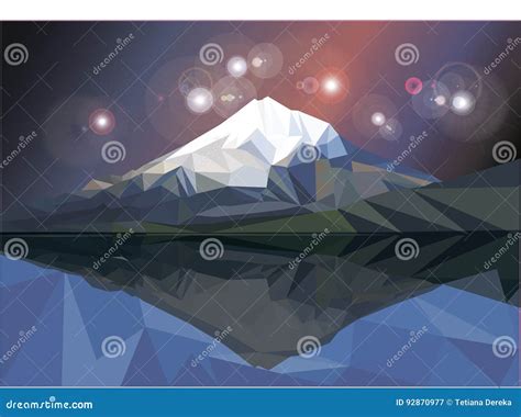 Low Poly Vector Mountain stock vector. Illustration of abstract - 92870977