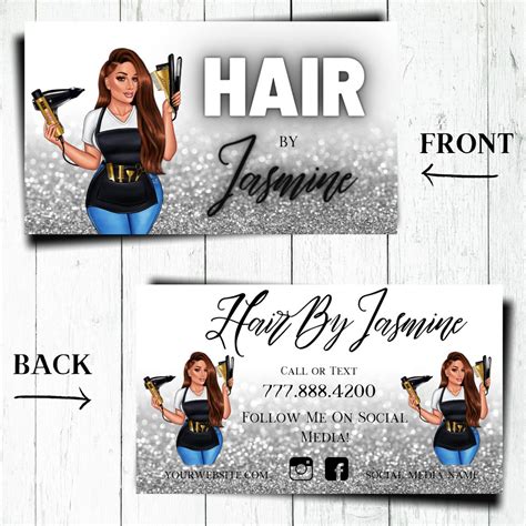 Custom Business Cards for Hairdressers Print From Home - Etsy