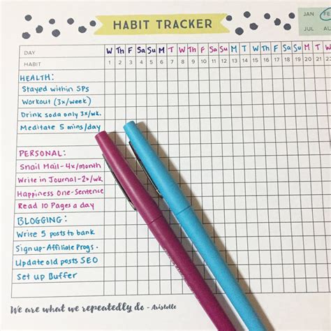 This Free Printable Habit Tracker will Help you Reach your Goals