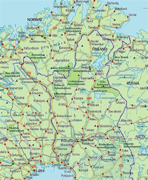 Lapland Finland map - Map of Finland and lapland (Northern Europe - Europe)