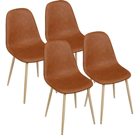 MID CENTURY MODERN Dining Room Chairs Set of 4 w/ Metal Legs for Home Kitchen $110.58 - PicClick