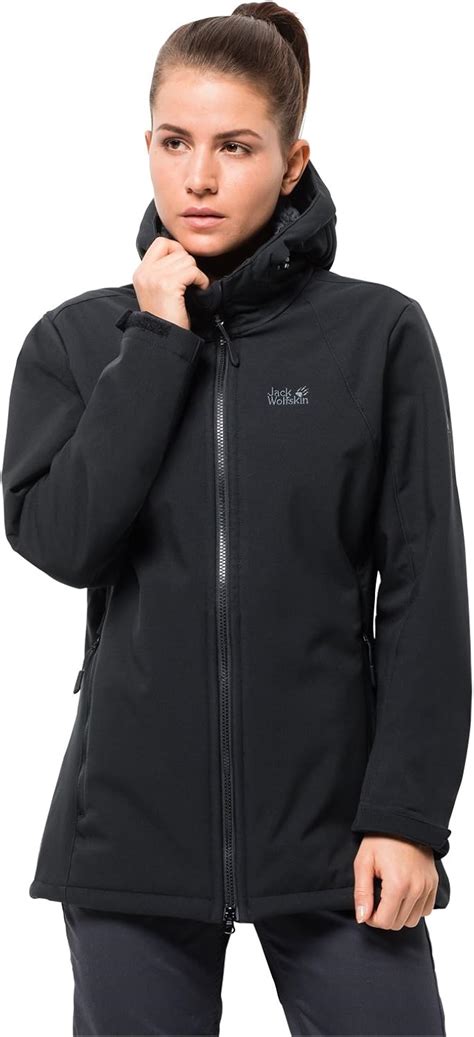 Amazon.com: Jack Wolfskin Women's Rock Valley Long Jacket, Black, Small: Clothing