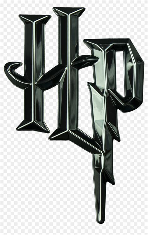 Harry Potter Logo 3d Black Chrome Premium Emblem - Harry Potter Hp Logo Png, Transparent Png ...