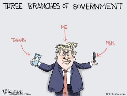 Political Cartoon U.S. Trump Branches of Government Tweets Executive ...