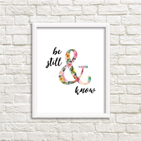 Be Still and Know Printable Wall Art 8x10 Print Calligraphy