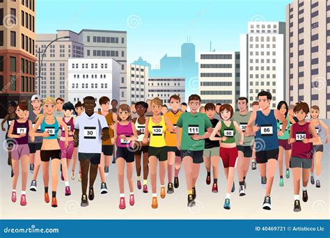 People Running Marathon Stock Vector - Image: 40469721