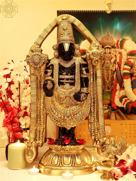 22" Tirupati Balaji In Brass | Handmade | Made In India | Exotic India Art