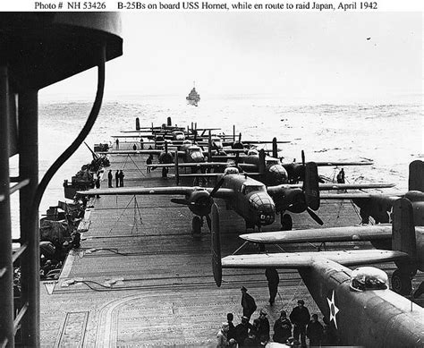 planes lined up on carrier Hornet CV8 for the Doolittle raid | Doolittle raid, Wwii photos, Uss ...