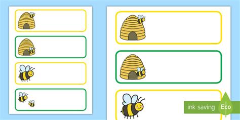 Busy Bee Editable Labels (teacher made) - Twinkl