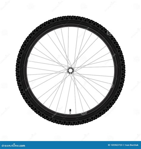 Vector Bicycle Wheel. Realistic Detailed Mountain Bike Wheel Stock ...