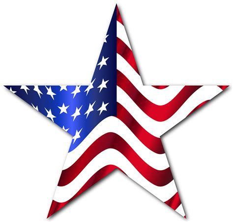 Clipart - American Flag Star 2 With Drop Shadow