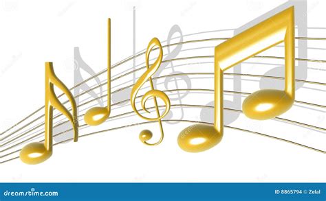 Golden Music Notes Stock Images - Image: 8865794