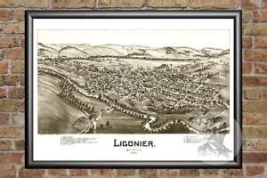 Old Map of Ligonier, PA from 1900 - Vintage Pennsylvania Art, Historic ...