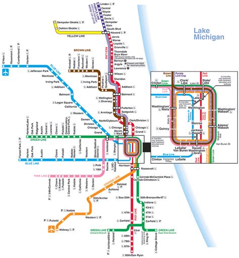 Chicago CTA L Train map