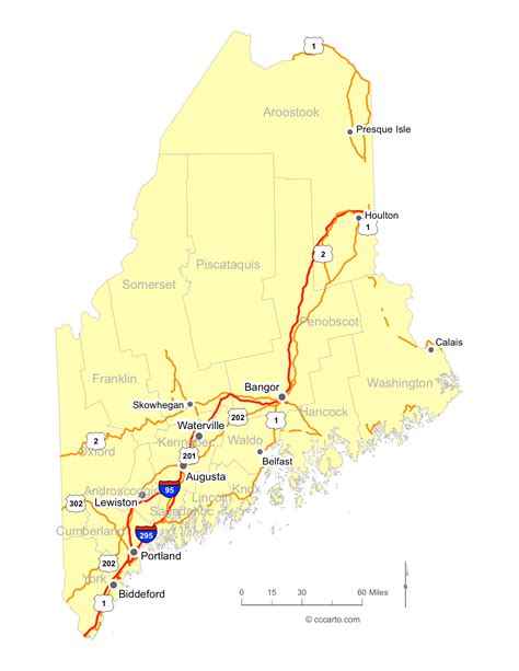 Map Of Maine Cities Maine Interstates Highways Road Map | Images and Photos finder