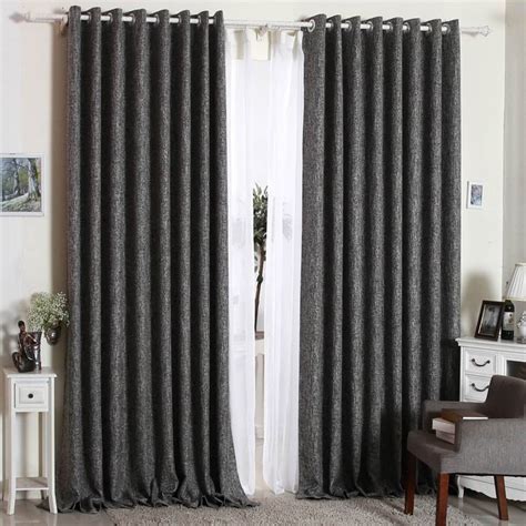 Black Linen Curtains 2 Panel Solid Grommet Top Drapes for Bedroom – Anady Top