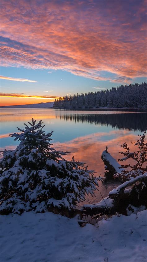 2160x3840 Lake Snow Evening Sunset 5k Sony Xperia X,XZ,Z5 Premium ,HD ...