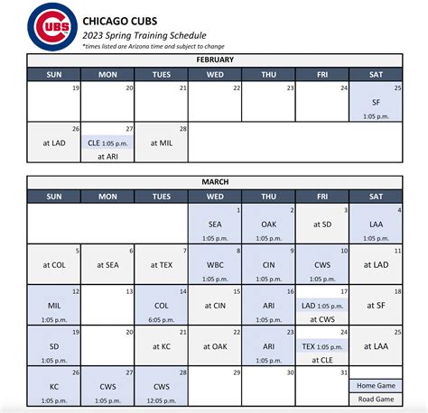 Cubs announce 2023 spring training schedule - Bleed Cubbie Blue