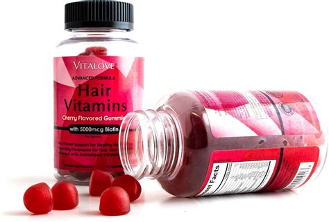 Hair Growth Gummy Vitamins with Biotin. Exclusive Hair Growth for Longer, Stronger, Silky & Soft ...