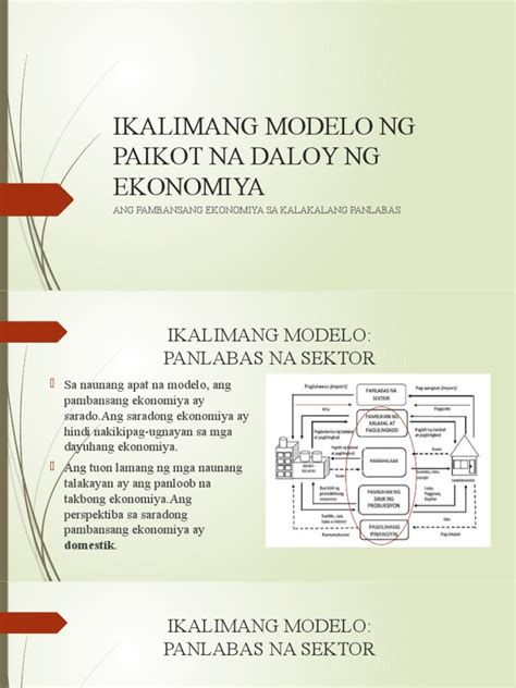 Ikalimang Modelo NG Paikot Na Daloy NG Ekonomiya | PDF