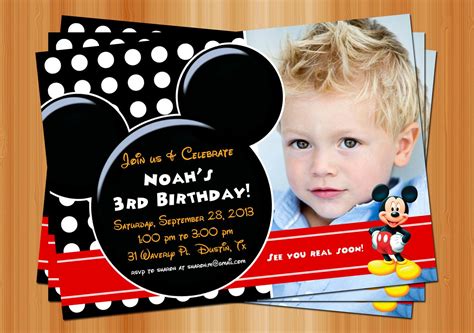 Mickey Mouse Birthday Invitation Printable by TheOlivePressPaper ...