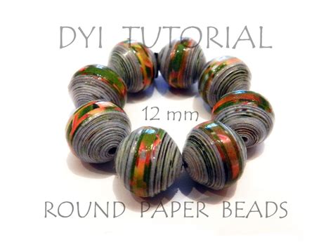 DIY Tutorial How to Make Round Paper Beads Medium Size 12mm Perfectly Round - Etsy | Paper bead ...