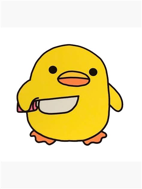 "Chicken Duck Holding Knife Meme" Photographic Print for Sale by DEVAPP | Redbubble