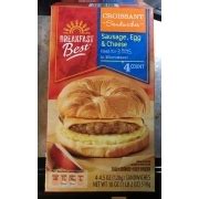 Breakfast Best Croissant Sandwiches, Sausage, Egg And Cheese: Calories, Nutrition Analysis ...