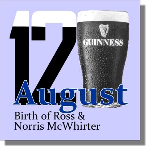 The McWhirter twins, 12 August | Guinness, Energy drink can, Norris