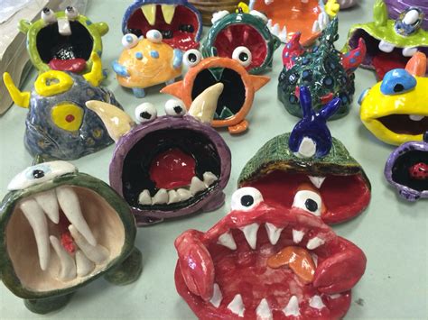 Pinch pot monsters | Clay projects for kids, Kids art projects, Clay projects