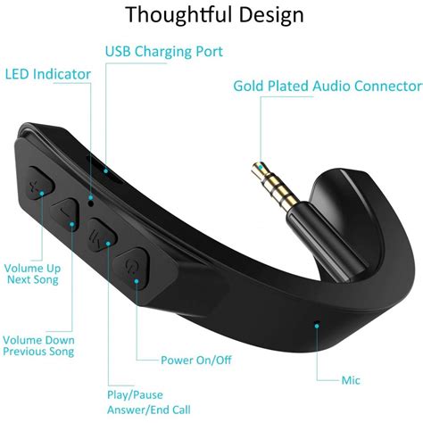 YOCOWOCO Upgraded aptX Wireless Bluetooth Adapter for Bose QuietComfort QC 25 with Mic/Volume ...