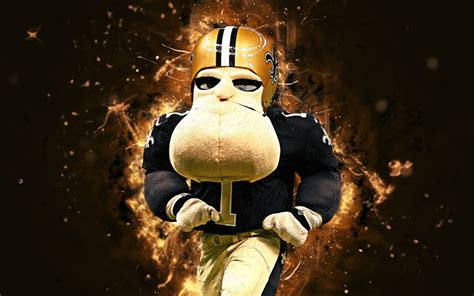 Download wallpapers Sir Saint, 4k, mascot, New Orleans Saints, abstract ...