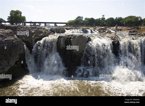 Sioux Falls Waterfall on the Big Sioux River, Sioux Falls, South Dakota ...